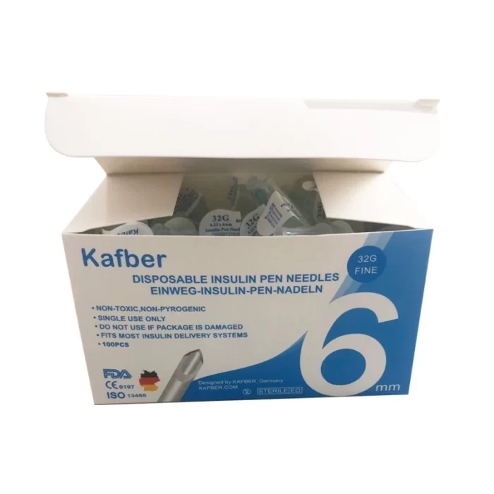 سر سوزن قلم انسولین کافبر Kafber مدل 6mm بسته 100 عددی انقضا 2029 - Image 2