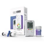 دستگاه تست قندخون فری سنس( به همراه ۵۰ عدد نوار ، همراه با سوزن و گارانتی مادام العمر)