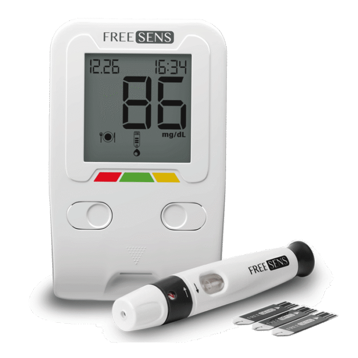 دستگاه تست قندخون فری سنس(پک کامل **بدون نوار ** گارانتی مادام العمر) - Image 4