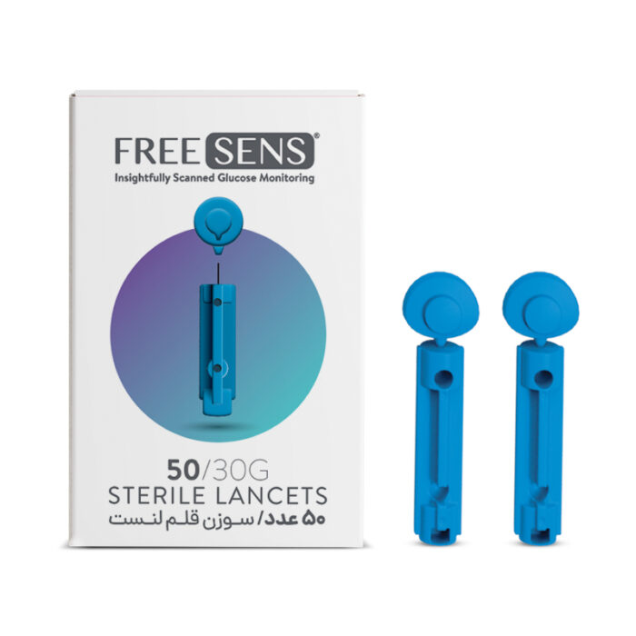 سوزن لنست چهار پر تست قند خون فری سنس FREESENS بسته 50 عددی - Image 1